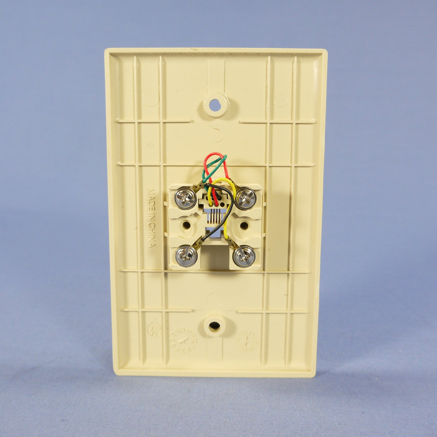 Cooper 3533-4V Ivory 1-Gang 4-Wire Telephone Jack Mid-Size Flush Mount Wallplate