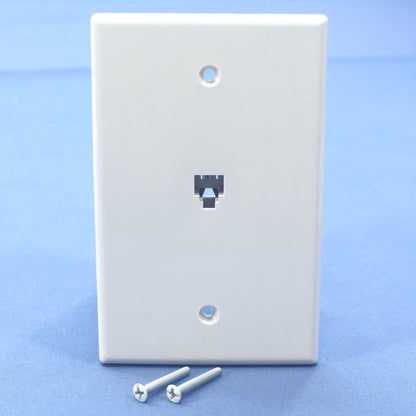 Cooper 3533-4W White 1-Gang 4-Wire Phone Jack Mid-Size Flush Mount Covers 15pcs