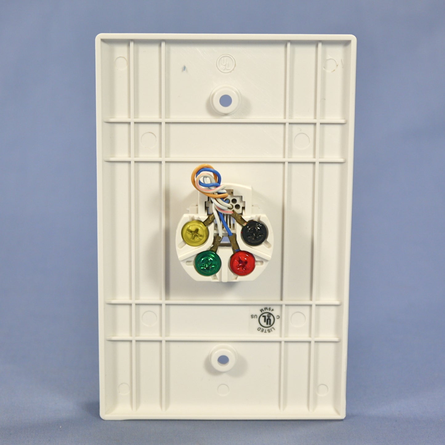 Cooper 3533-4W White 1-Gang 4-Wire Telephone Jack Mid-Size Flush Mount Wallplate