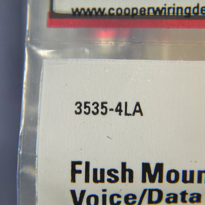 Cooper 3535-4LA Light Almond 1-Gang 4-Wire Phone Jack Coax Cable Wallplate Cover