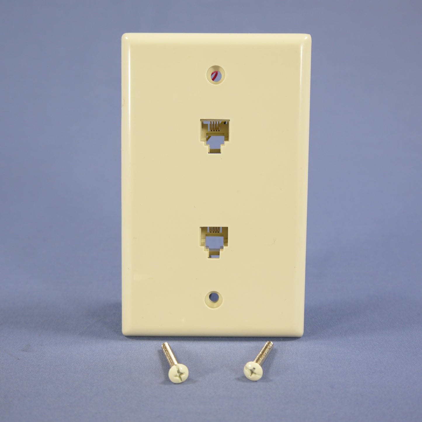 Cooper 3546-4LA Light Almond 1-Gang 4-Conductor Phone Jack Wallplate Flush Mount