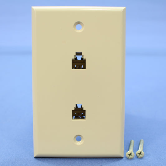 Cooper 3546-4V Ivory 1-Gang Type 625B4 4-Conductor Telephone Jack Flush Cover