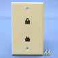 Cooper 3546-4V Ivory 1-Gang Type 625B4 4-Conductor Telephone Jack Flush Cover