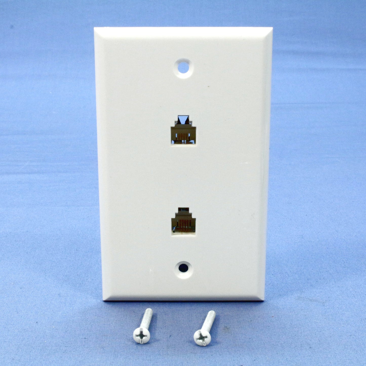 Cooper 3546-4W White Nylon Two Telephone Jack Flush 4-Conductor Wallplate Cover