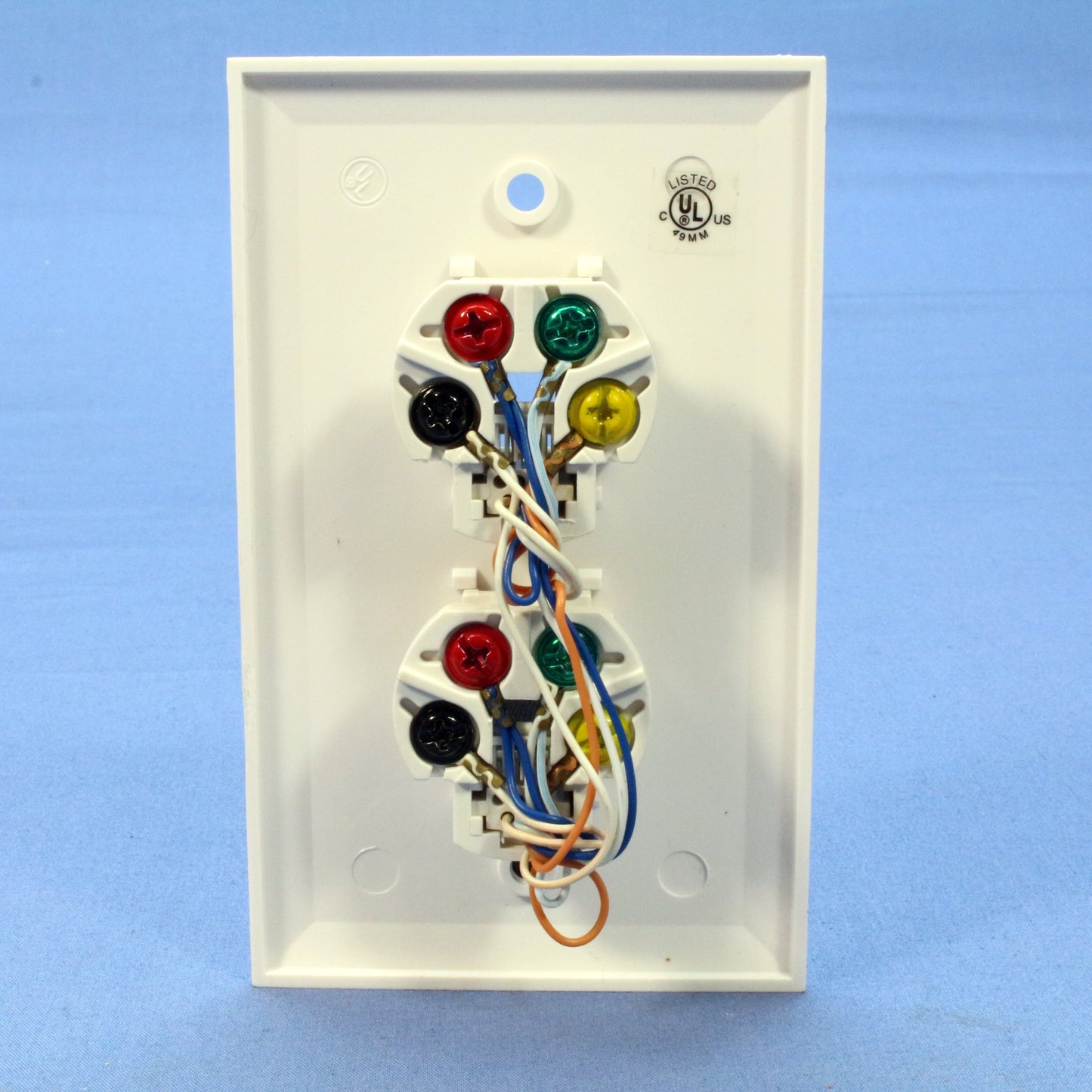 Cooper 3546-4W White Nylon Two Telephone Jack Flush 4-Conductor Wallplate Cover