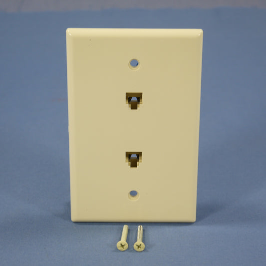 Cooper 3547-4A Almond 1-Gang 4-Wire Duplex Telephone Jack Mid-Size Wallplate