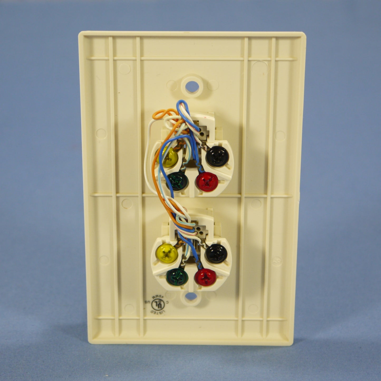 Cooper 3547-4A Almond 1-Gang 4-Wire Duplex Telephone Jack Mid-Size Wallplate