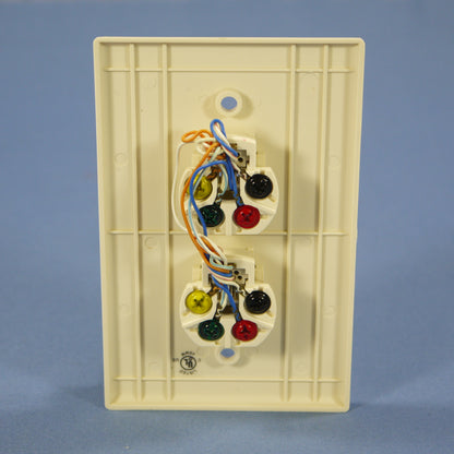 Cooper 3547-4A Almond 1-Gang 4-Wire Duplex Telephone Jack Mid-Size Wallplate