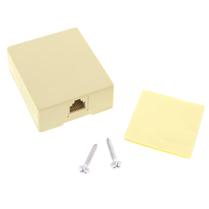 Cooper 3556-4V Ivory 1-Gang Voice Data Phone Modular Jack 4-Wire Surface Mount