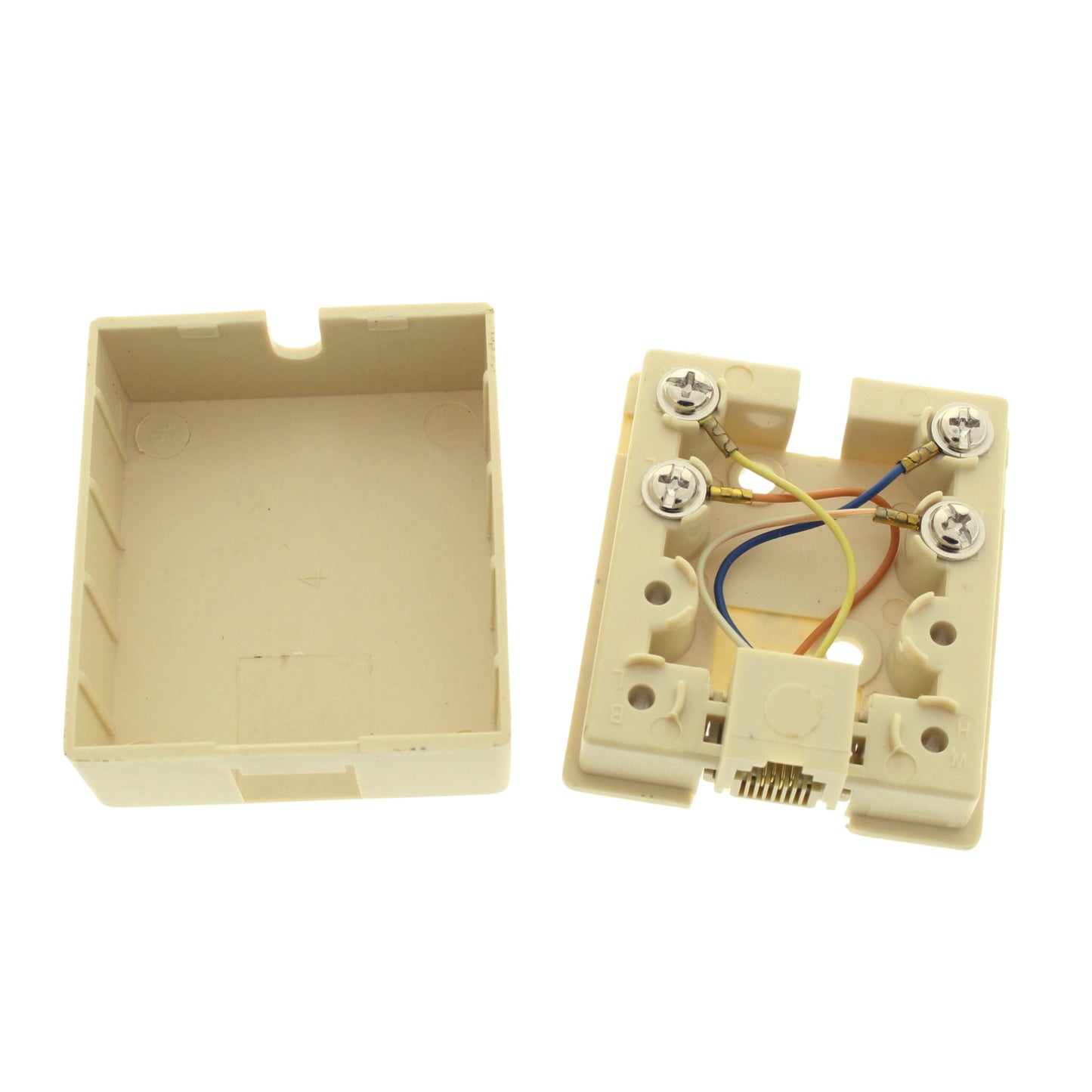 Cooper 3556-4V Ivory 1-Gang Voice Data Phone Modular Jack 4-Wire Surface Mount