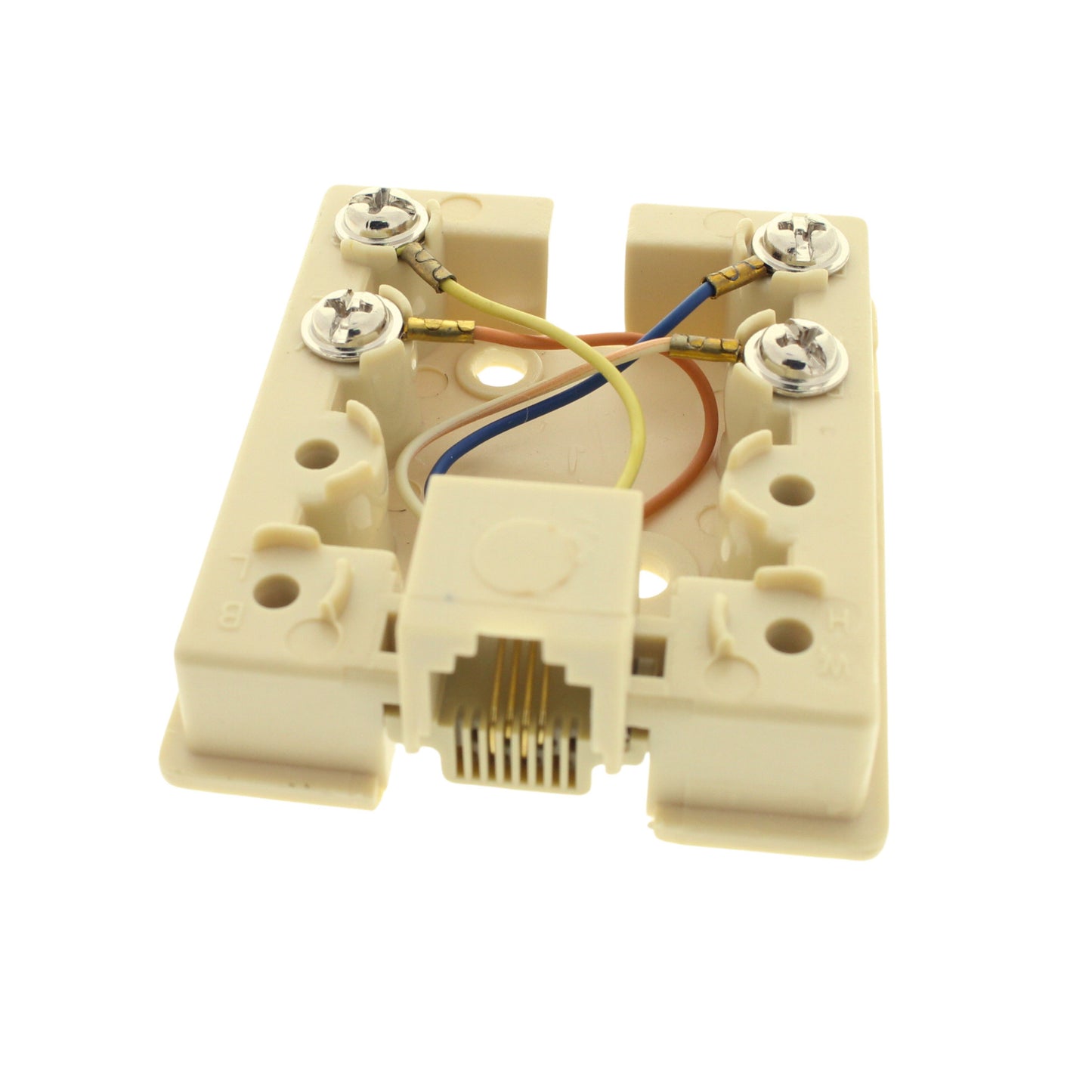 Cooper 3556-4V Ivory 1-Gang Voice Data Phone Modular Jack 4-Wire Surface Mount