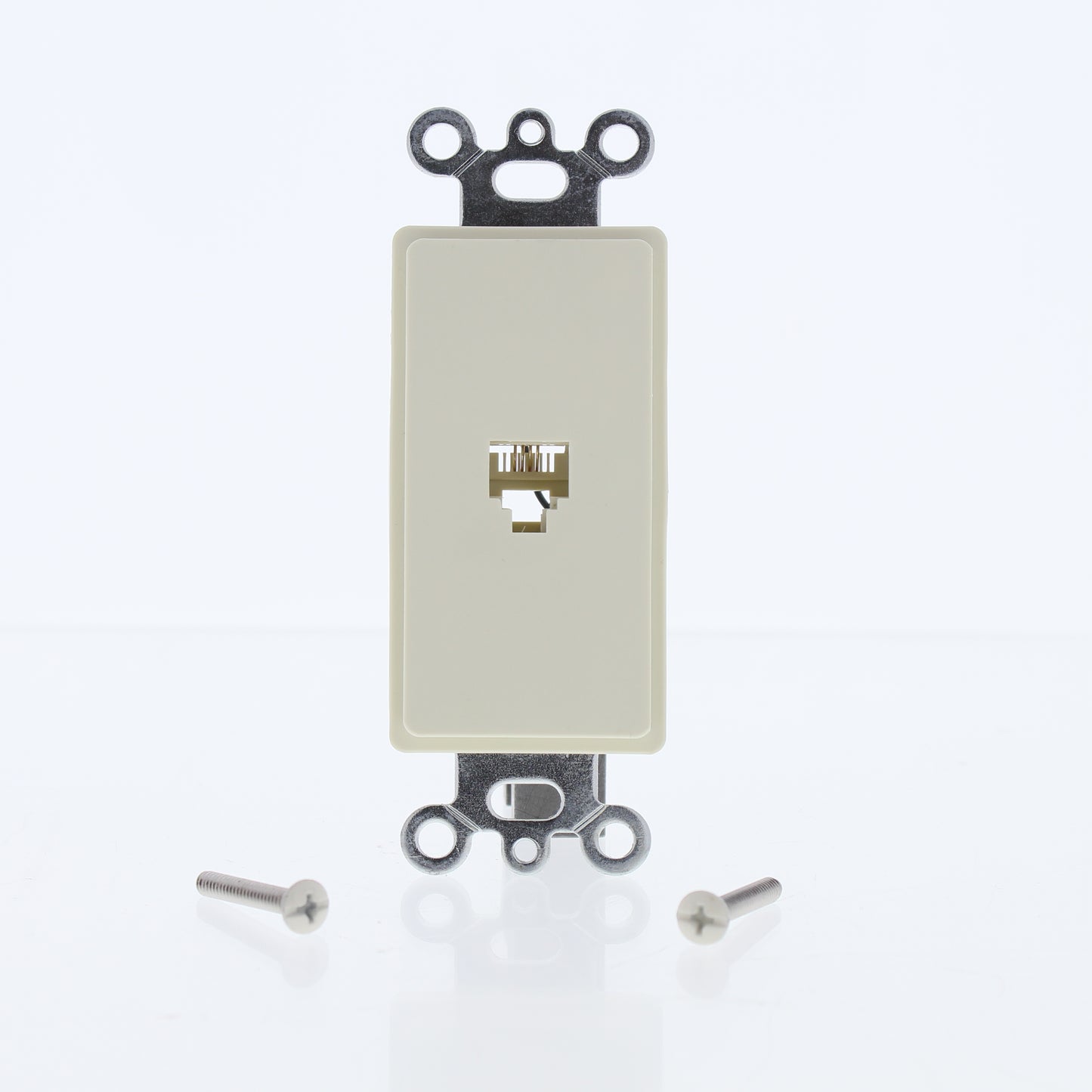 Cooper 3560-4A Almond Flush 4-Wire Decorator Modular Telephone Jack Cover Insert