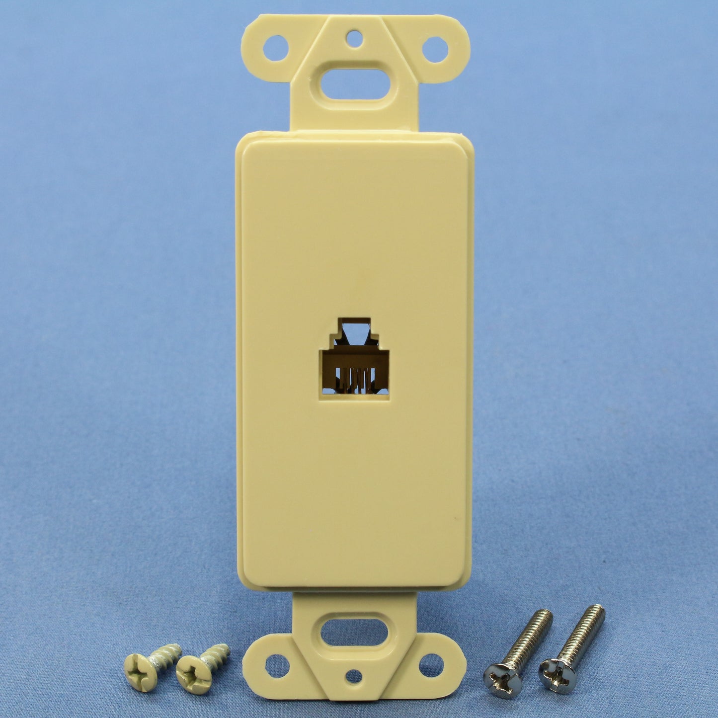 Cooper 3560-4V Ivory 1-Gang 4-Wire Decorator Modular Telephone Jack Wallplate