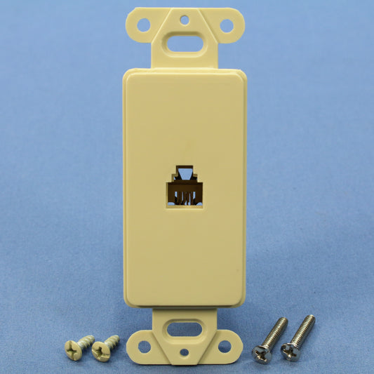 Cooper 3560-4V Ivory 1-Gang 4-Wire Decorator Modular Telephone Jack Wallplate