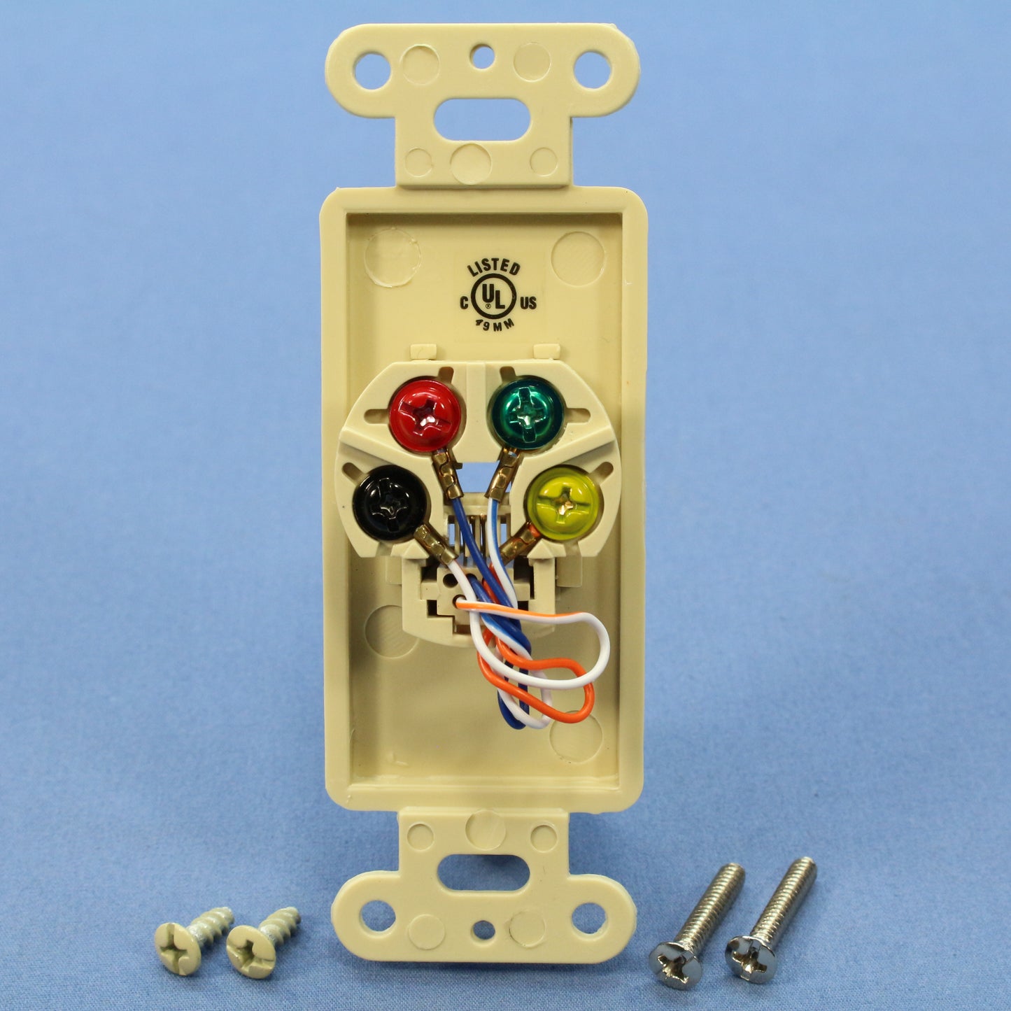 Cooper 3560-4V Ivory 1-Gang 4-Wire Decorator Modular Telephone Jack Wallplate