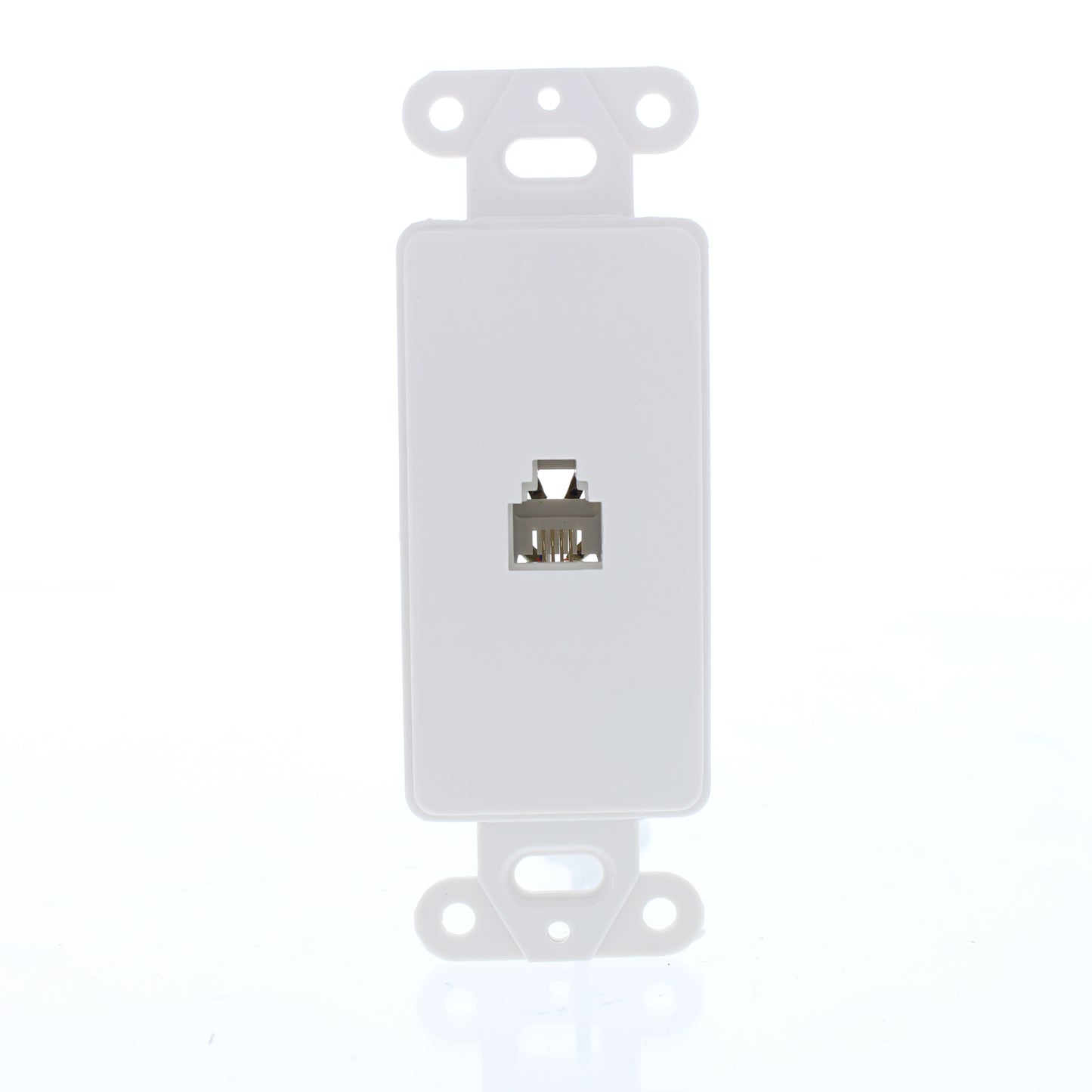 Cooper 3560-4W White 1-Gang Plastic 4-Wire Decorator Modular Phone Jack Cover