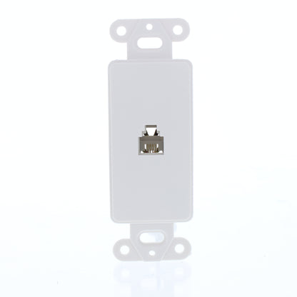 Cooper 3560-4W White 1-Gang Plastic 4-Wire Decorator Modular Phone Jack Cover