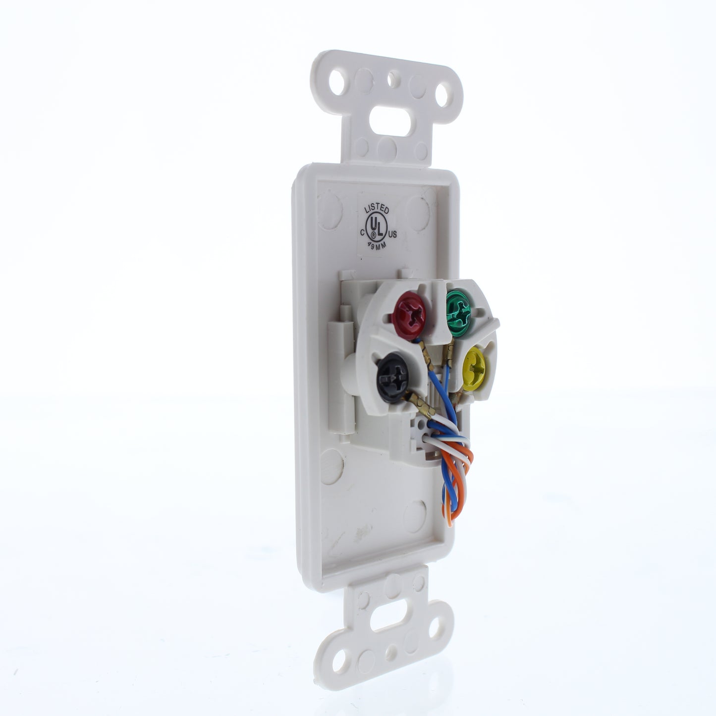 Cooper 3560-4W White 1-Gang Plastic 4-Wire Decorator Modular Phone Jack Cover