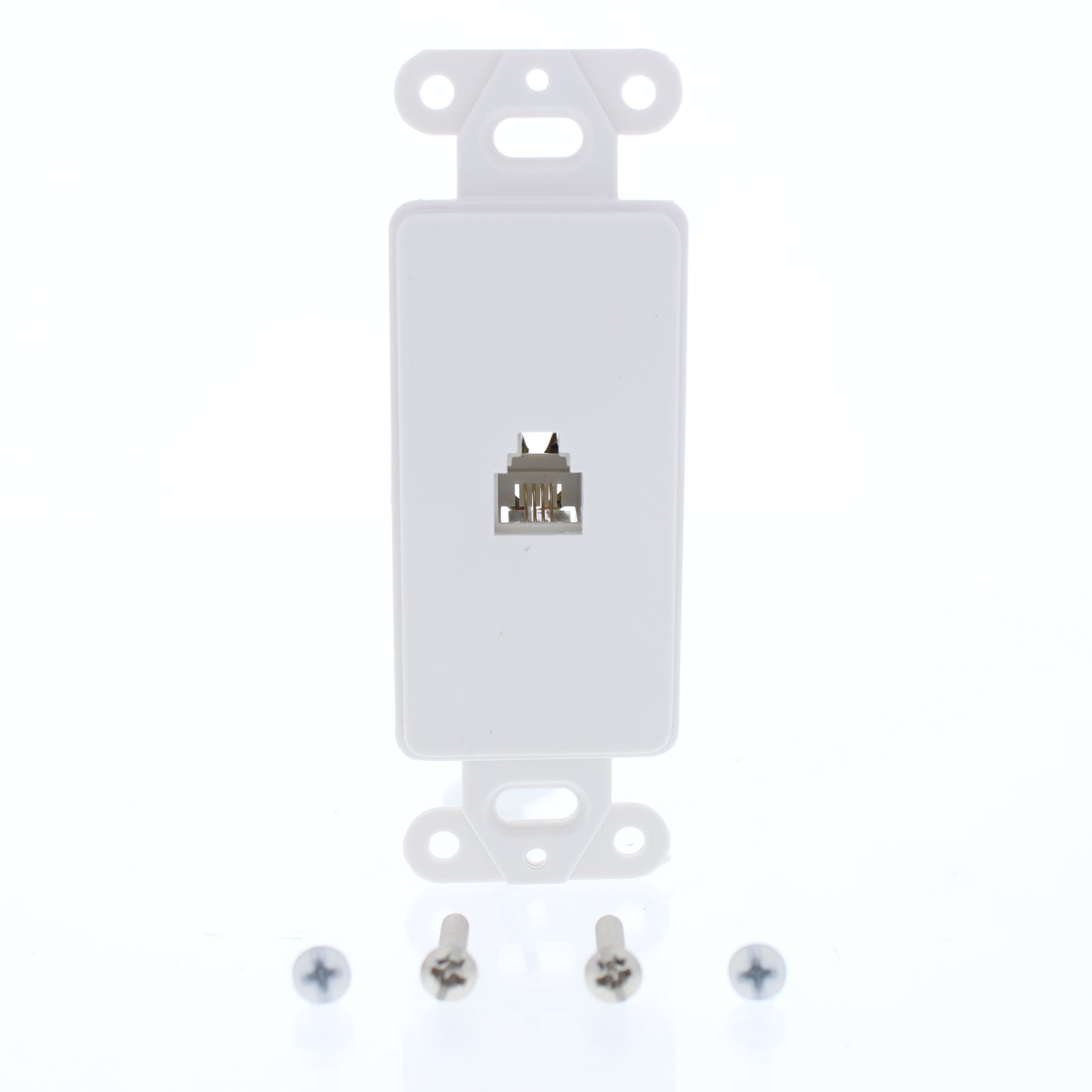 Cooper 3560-4W White 1-Gang Plastic 4-Wire Decorator Modular Phone Jack Cover