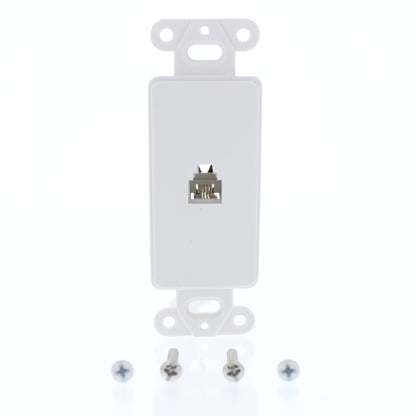 Cooper 3560-4W White 1-Gang Plastic 4-Wire Decorator Modular Phone Jack Cover