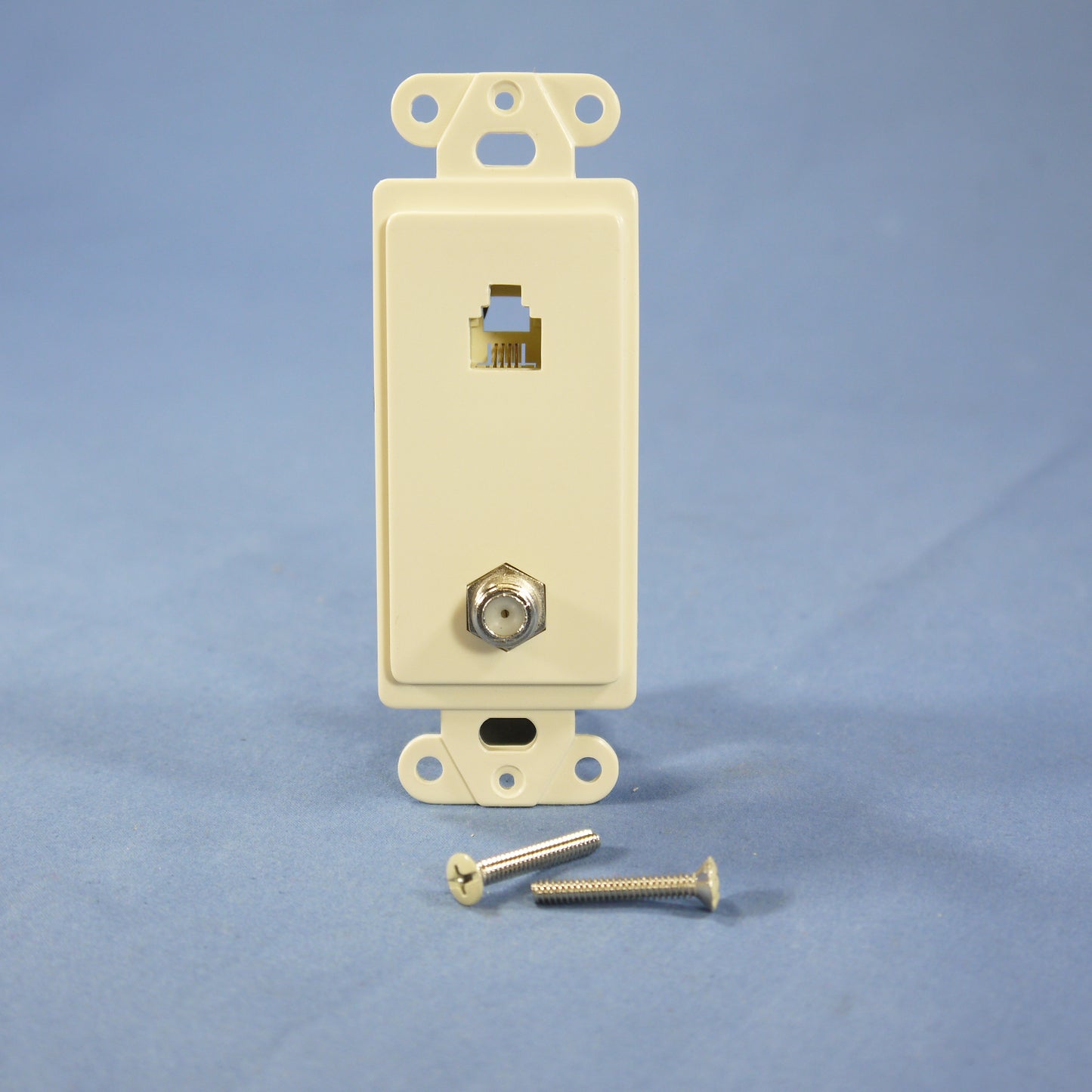 Cooper 3562A Almond 1-Gang Telephone Video Cable CATV Jack Wallplate Insert