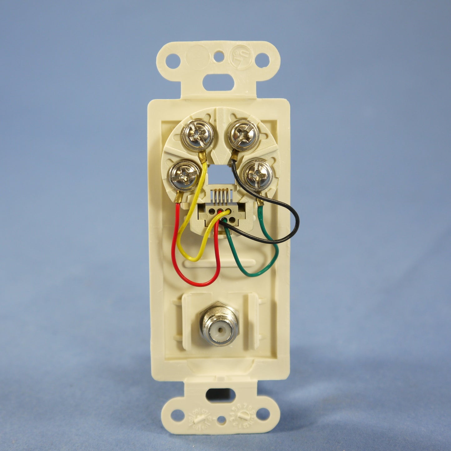 Cooper 3562A Almond 1-Gang Telephone Video Cable CATV Jack Wallplate Insert