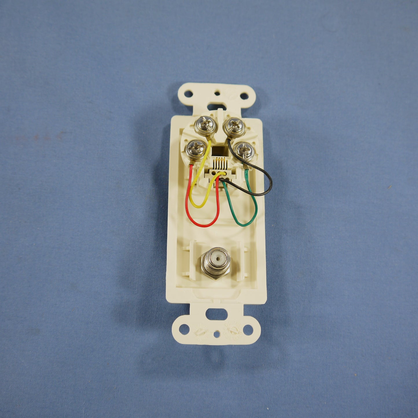 Cooper 3562A Almond 1-Gang Telephone Video Cable CATV Jack Wallplate Insert