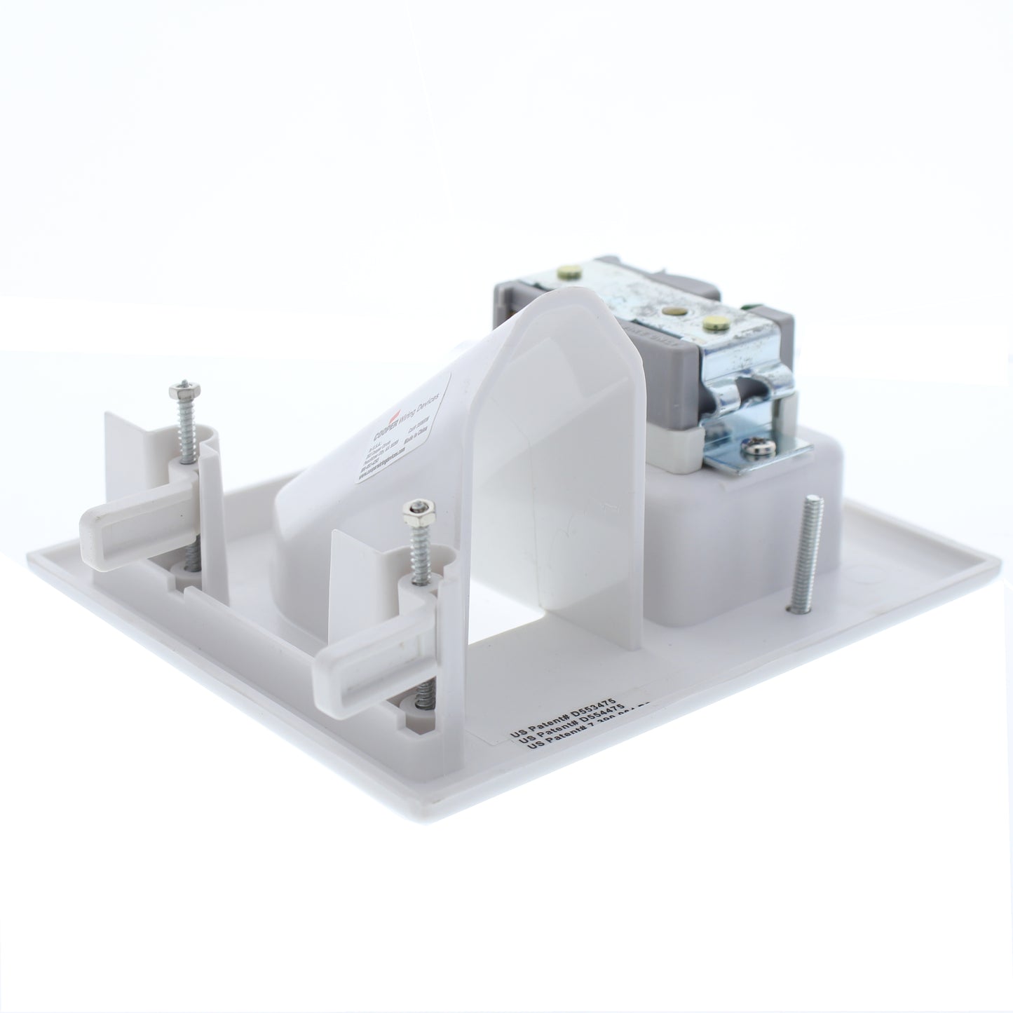 Cooper 35MRW White Recessed Multimedia Cable Plate w/Single Receptacle 15A 125V