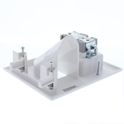 Cooper 35MRW White Recessed Multimedia Cable Plate w/Single Receptacle 15A 125V
