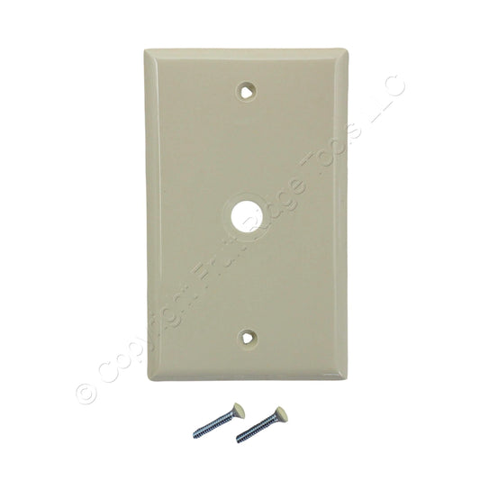 Cooper 5128V Ivory 1-Gang Telephone .38 Hole Coaxial Cable Nylon Wallplate Cover