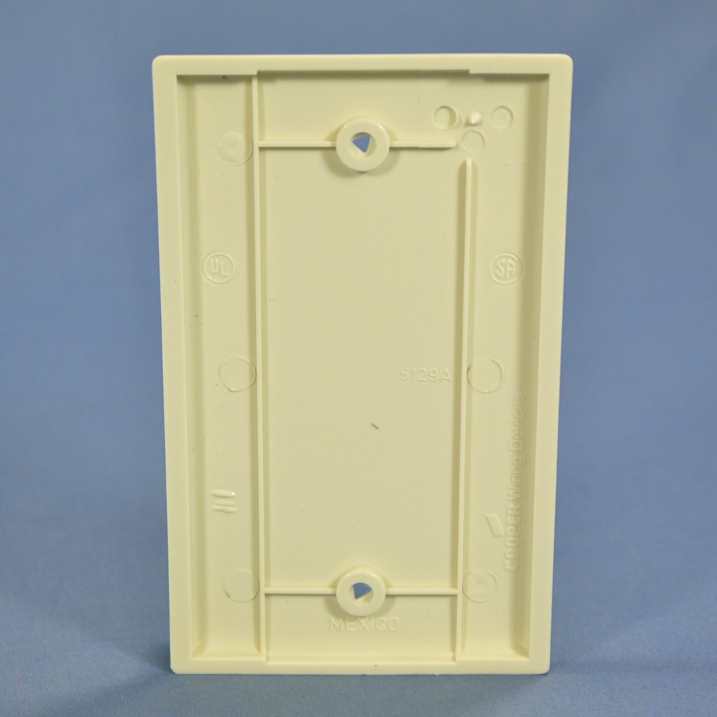 Cooper 5129A Almond 1-Gang Blank Unbreakable Nylon Wallplate Cover Standard Size