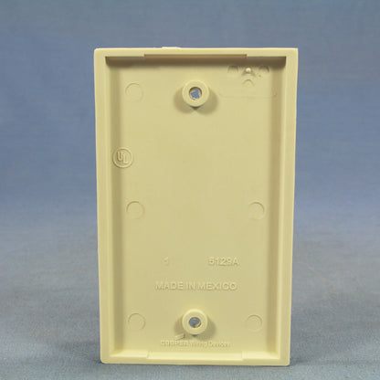 Cooper 5129LA Lt Almond 1-Gang Blank Unbreakable Nylon Wallplate Cover Box Mount