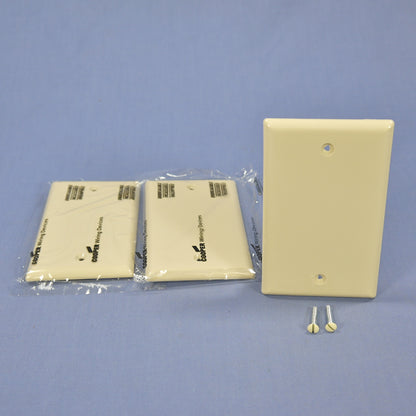 Cooper 5129V Ivory 1-Gang Blank Thermoplastic Unbreakable Nylon Wallplate 3-Pack