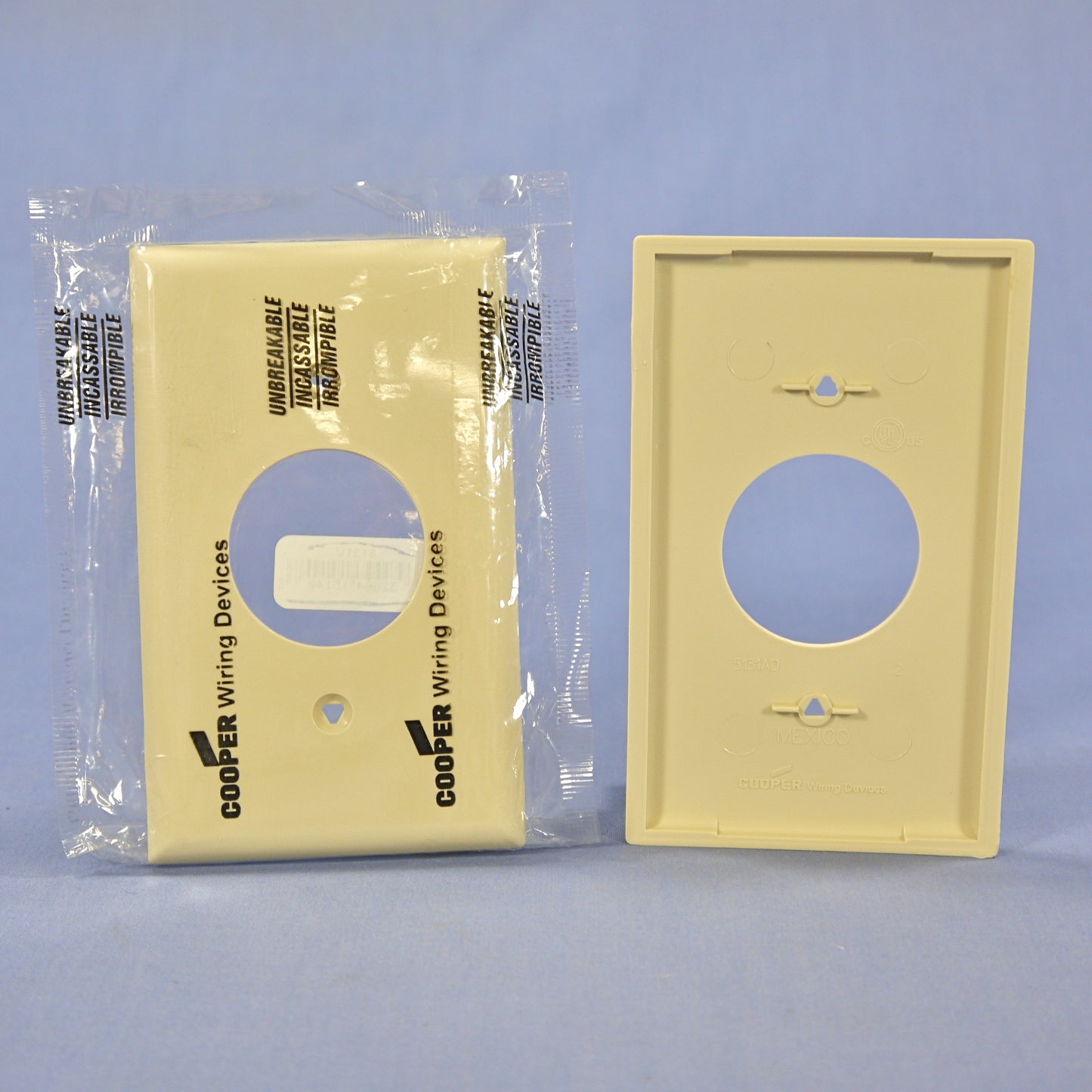 Cooper 5131V Ivory 1-Gang 1.406 Receptacle Unbreakable Nylon Wallplate Cover 3pc