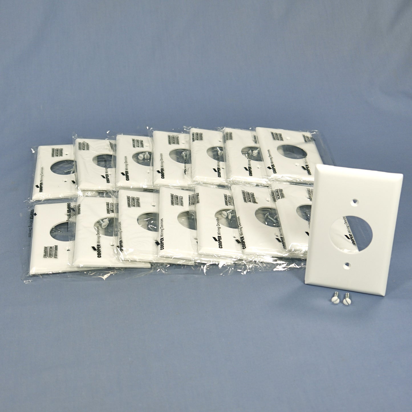 Cooper 5131W White 1-Gang Single 1.406" Receptacle Nylon Wallplate Covers 15pcs