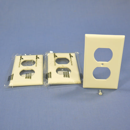 Cooper 5132A Almond 1-Gang Duplex Outlet Receptacle Unbreakable Wallplates 3pcs