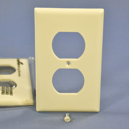 Cooper 5132A Almond 1-Gang Duplex Outlet Receptacle Unbreakable Wallplates 3pcs