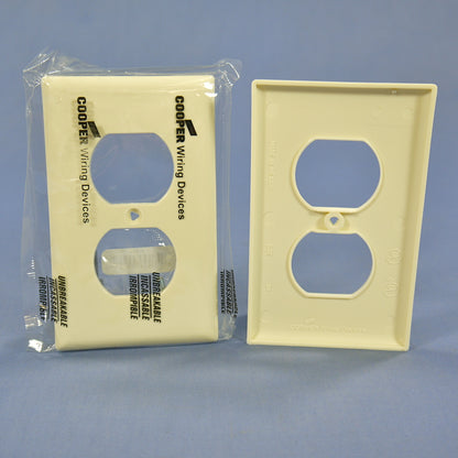 Cooper 5132A Almond 1-Gang Duplex Outlet Receptacle Unbreakable Wallplates 3pcs