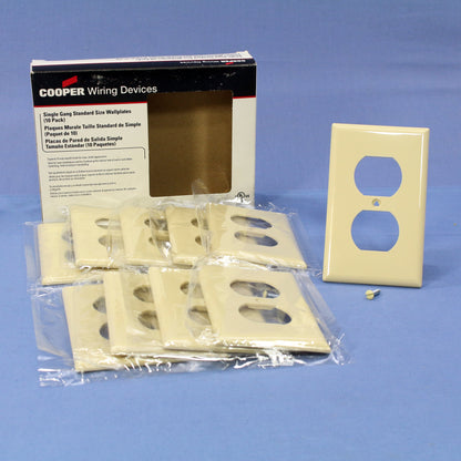 Cooper 5132V Ivory 1-Gang Duplex Receptacle Nylon Wallplates Outlet Cover 10pcs