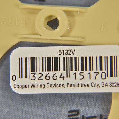 Cooper 5132V Ivory 1-Gang Duplex Receptacle Nylon Wallplate Outlet Covers 3pcs