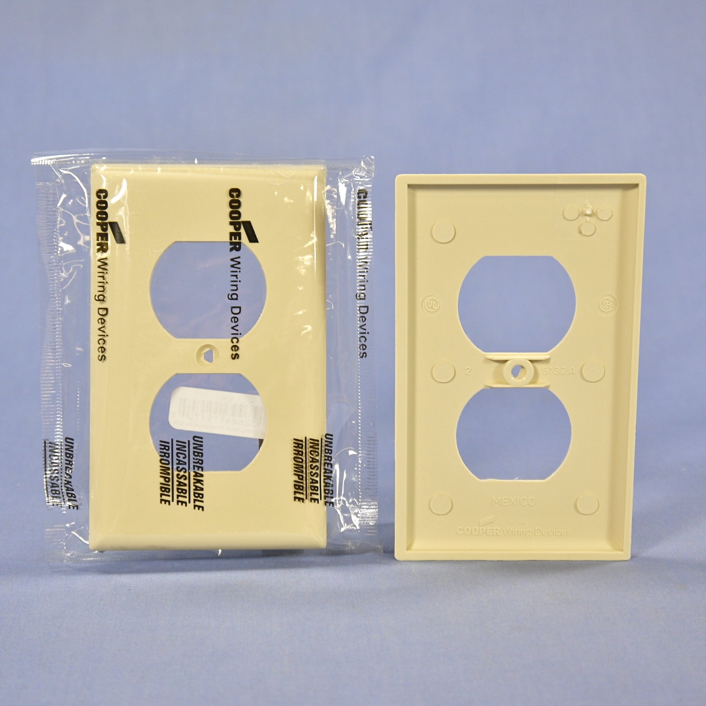 Cooper 5132V Ivory 1-Gang Duplex Receptacle Nylon Wallplate Outlet Covers 3pcs