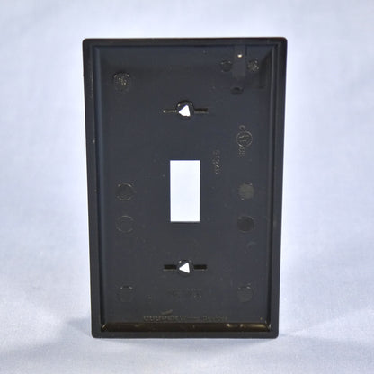 Cooper 5134BK Black 1-Gang Toggle Switch Unbreakable Nylon Standard Wallplate