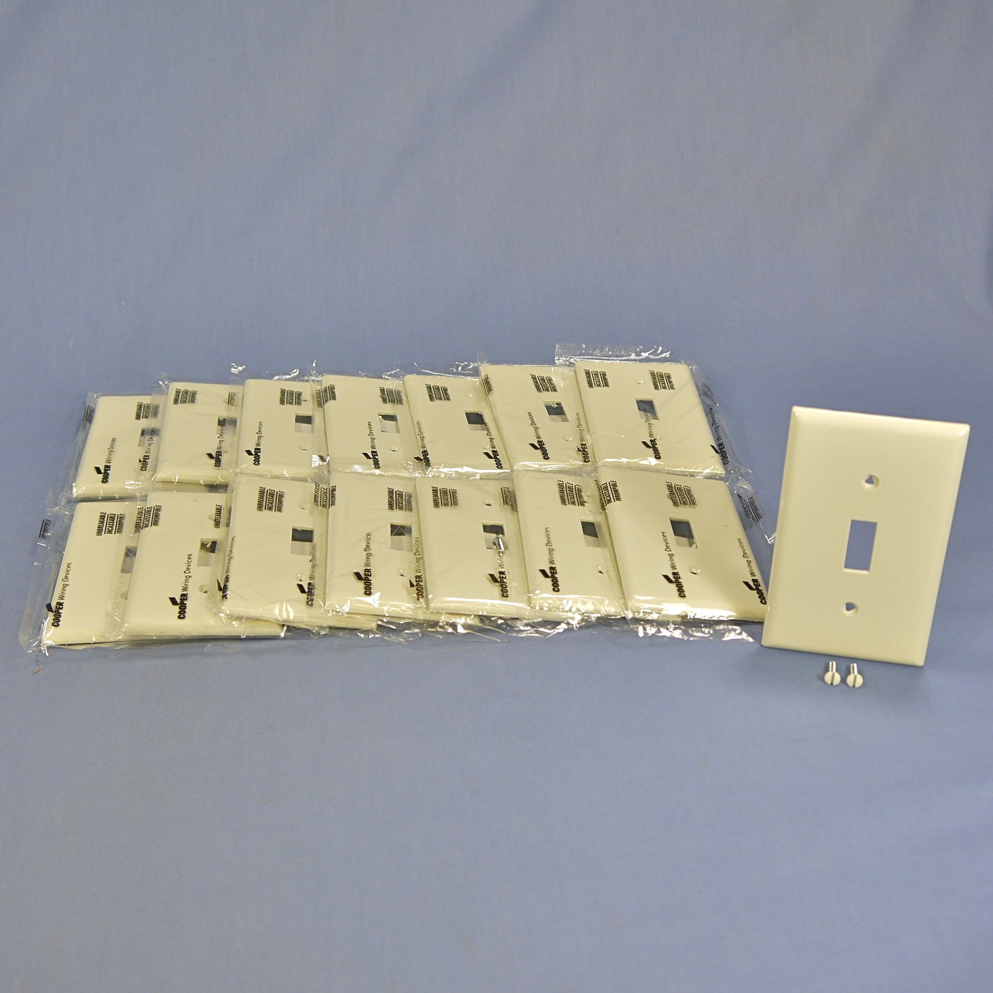 Cooper 5134LA Light Almond 1-Gang Toggle Switch Cover Nylon Wallplates 15-Pack