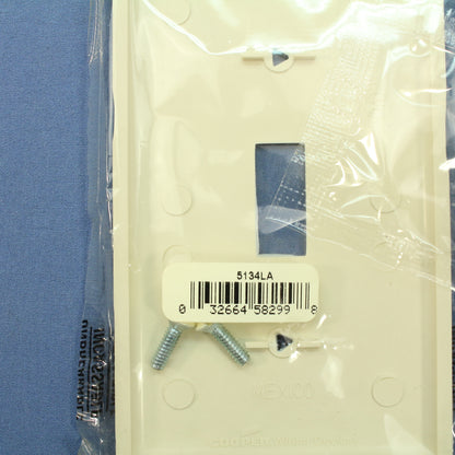 Cooper 5134LA Light Almond 1-Gang Toggle Switch Unbreakable Nylon Wallplate 4pcs