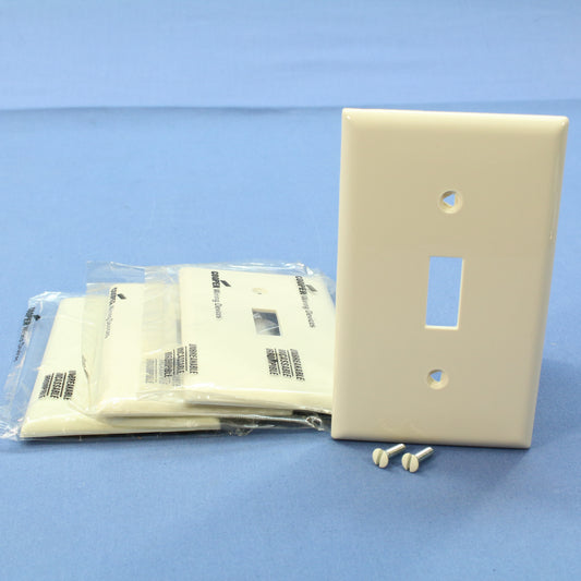 Cooper 5134LA Light Almond 1-Gang Toggle Switch Unbreakable Nylon Wallplate 4pcs