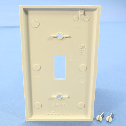Cooper 5134LA Light Almond 1-Gang Toggle Switch Unbreakable Nylon Wallplate 4pcs
