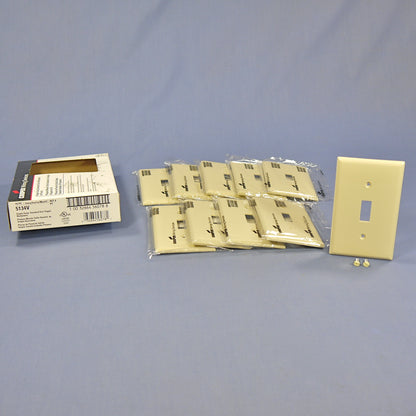 Cooper 5134V Ivory 1-Gang Toggle Switch Cover Nylon Wallplate Unbreakable 10pcs