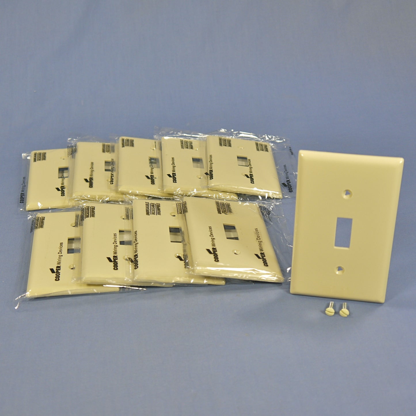 Cooper 5134V Ivory 1-Gang Toggle Switch Cover Nylon Wallplate Unbreakable 10pcs