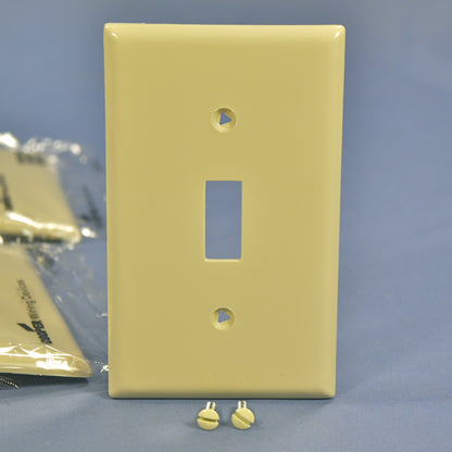 Cooper 5134V Ivory 1-Gang Toggle Switch Cover Nylon Wallplate Unbreakable 10pcs