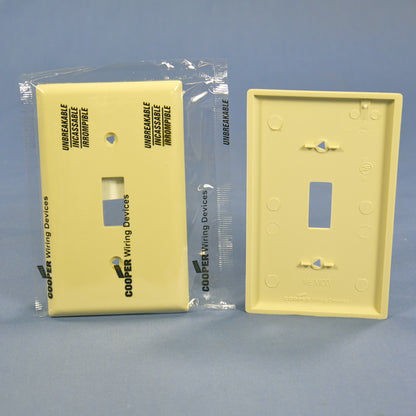 Cooper 5134V Ivory 1-Gang Toggle Switch Cover Nylon Wallplate Unbreakable 10pcs